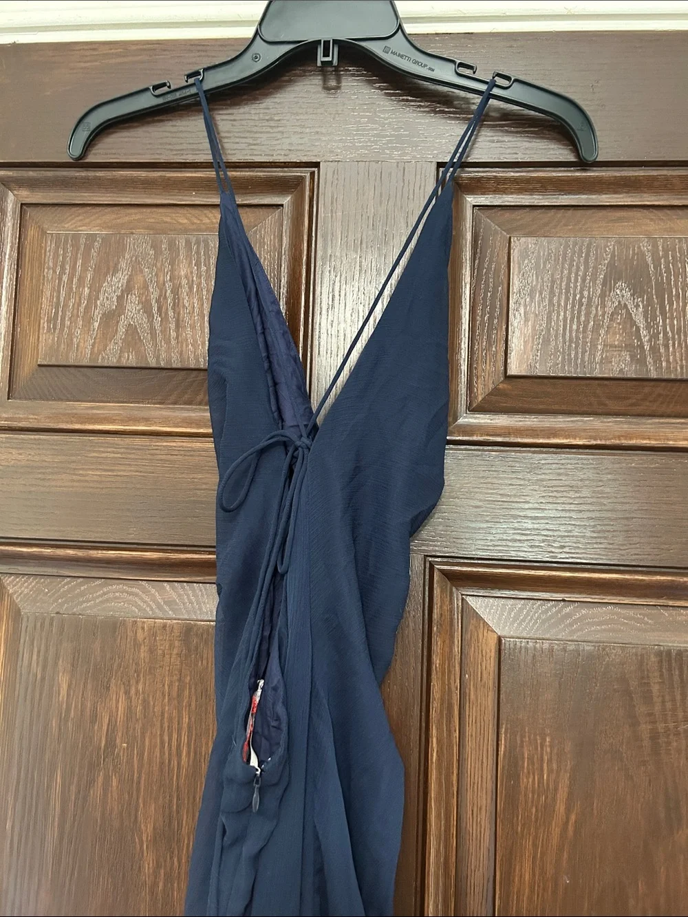 NWOT Free People Simone Maxi Chiffon Dress Size 4 Navy Blue Z575